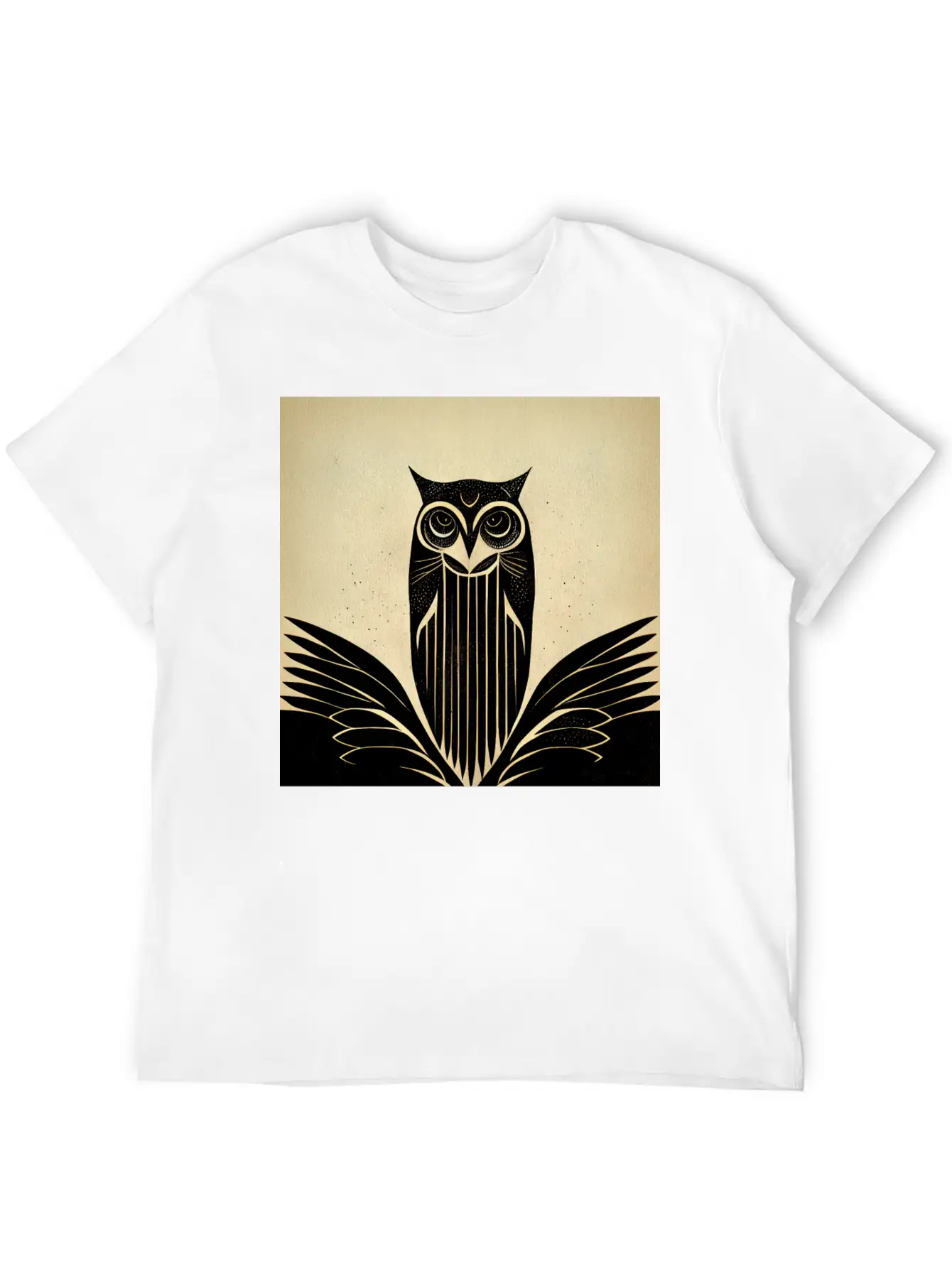 Art Deco Owl - Bird Design Unisex Casual T-Shirt – Clean Design For Daily Comfort