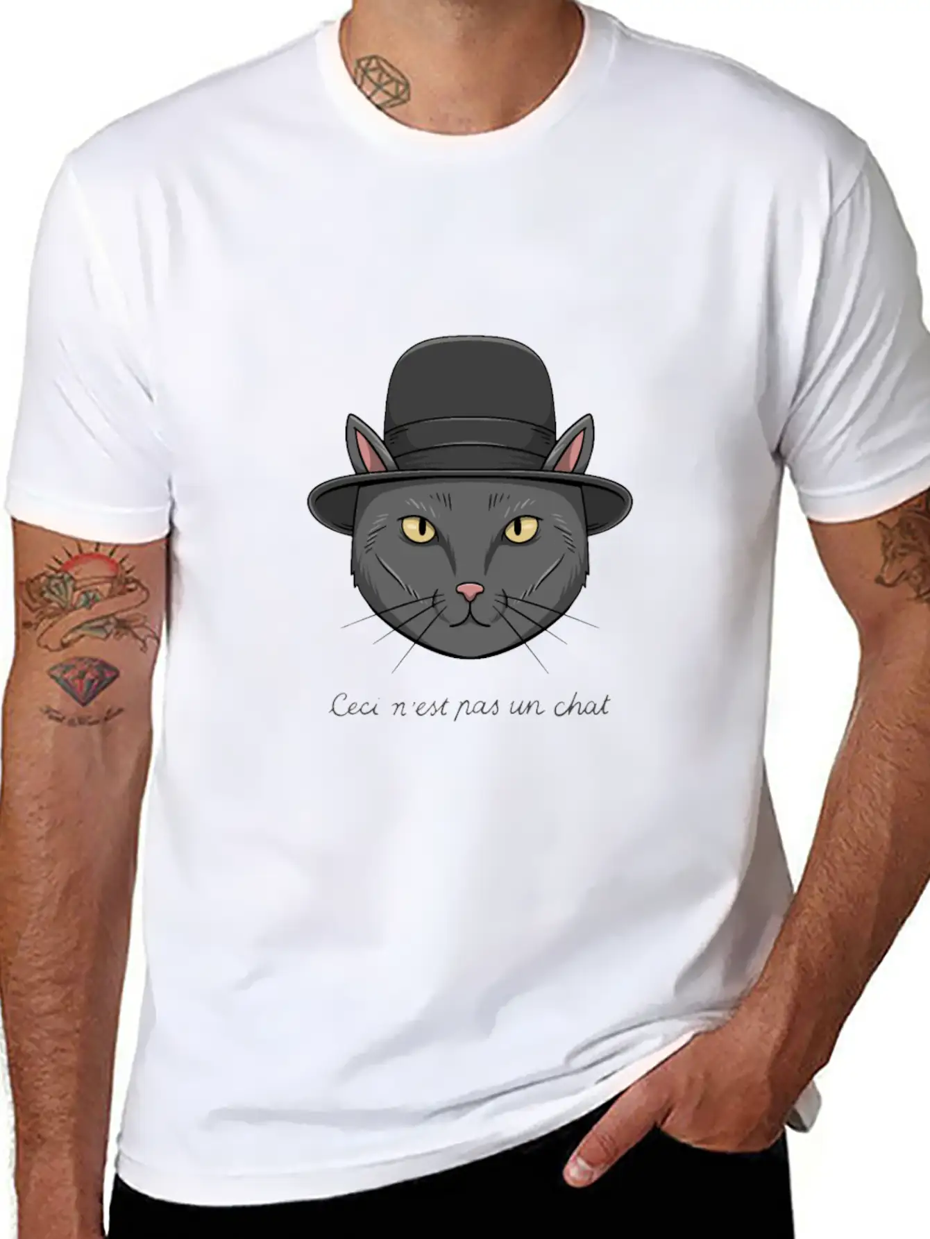 Art History Fine Arts Surrealism Cat For An Art Basic Graphic T-Shirt – Daily Comfort In Soft Cotton