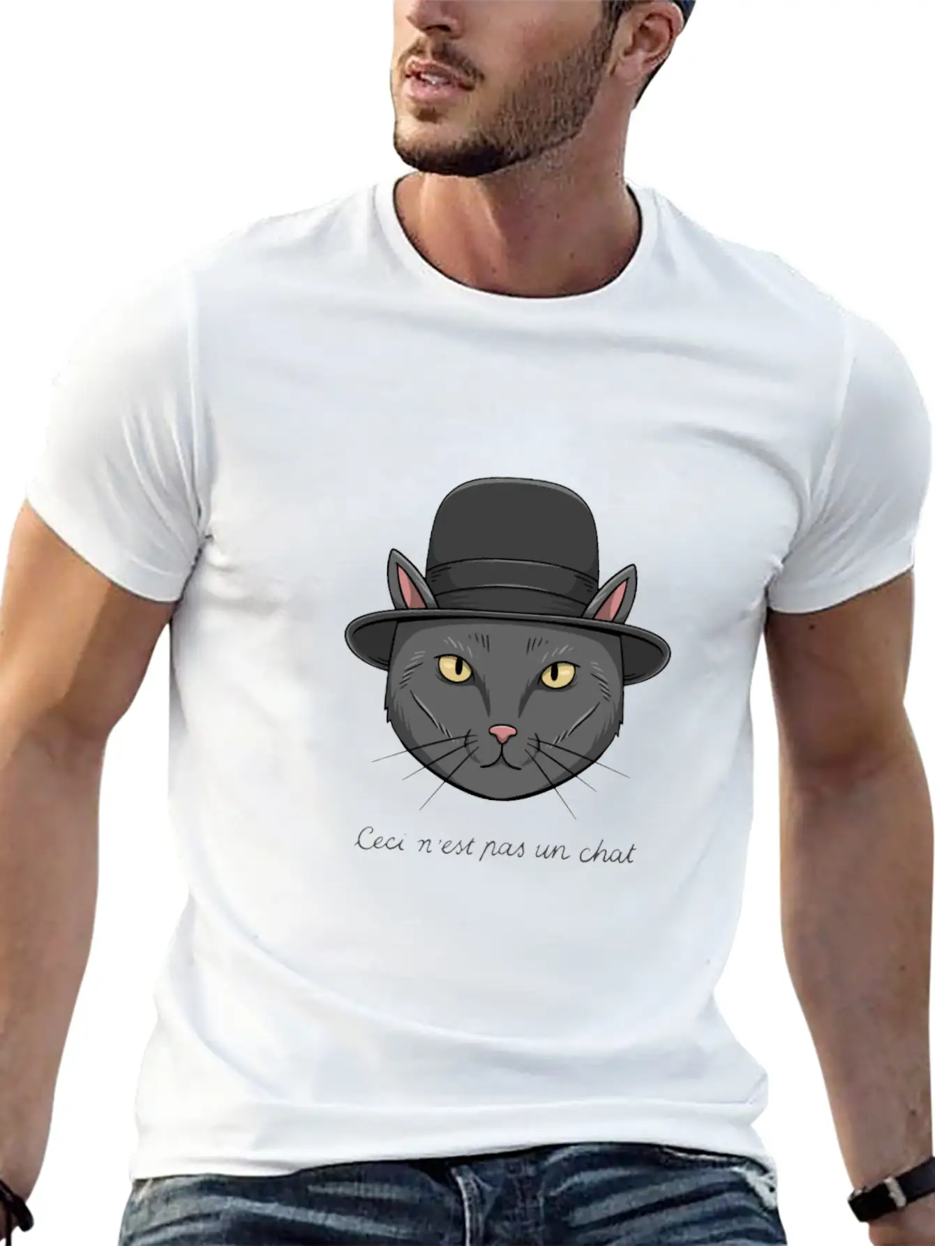 Art History Fine Arts Surrealism Cat For An Art Basic Graphic T-Shirt – Daily Comfort In Soft Cotton