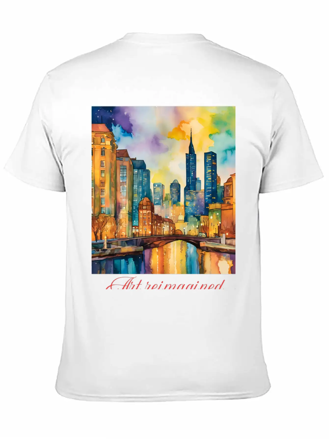 Art Reimagined City Riverscape Breathable Graphic T-Shirt – Perfect For Casual Days