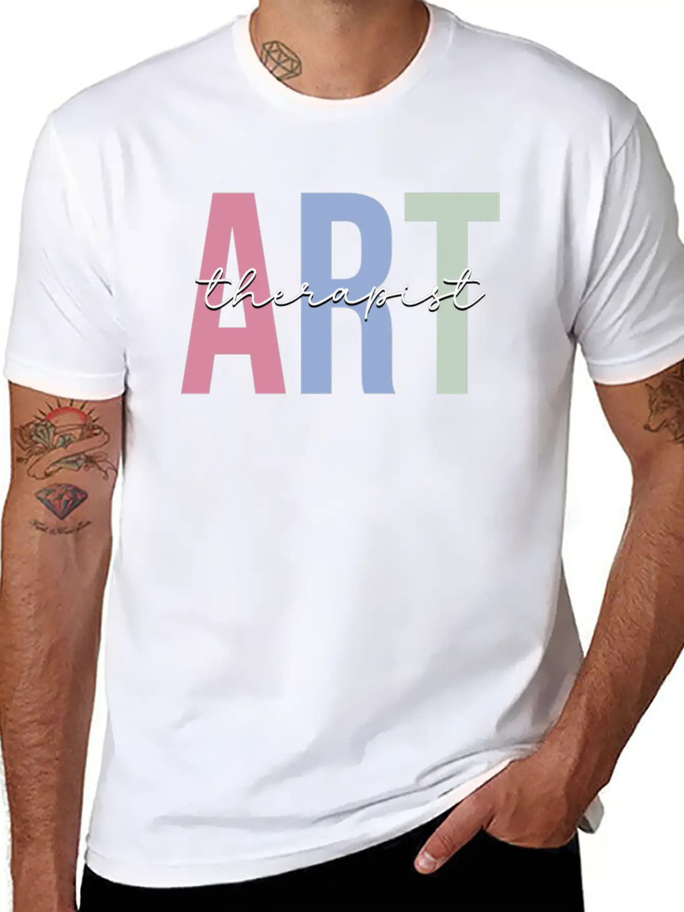 Art Therapy Art Teacher Basic Graphic T-Shirt – Daily Comfort In Soft Cotton
