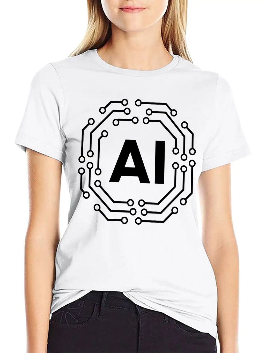 Artificial Intelligence Icon Badge AI Icon Badge Stylish Everyday T-Shirt – Unisex Basic Cotton Tee