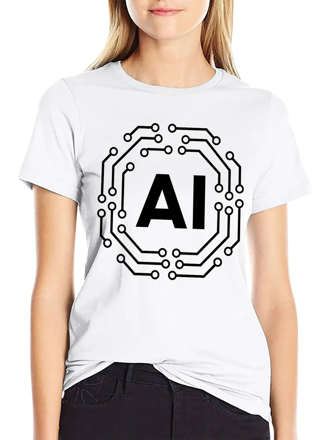 Artificial Intelligence Icon Badge AI Icon Badge Stylish Everyday T-Shirt – Unisex Basic Cotton Tee
