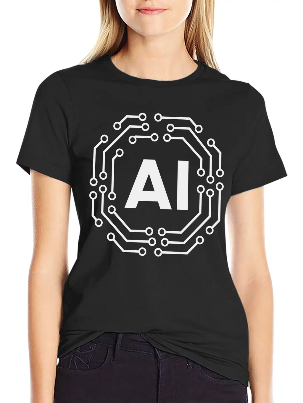 Artificial Intelligence Icon Badge AI Icon Badge Stylish Everyday T-Shirt – Unisex Basic Cotton Tee