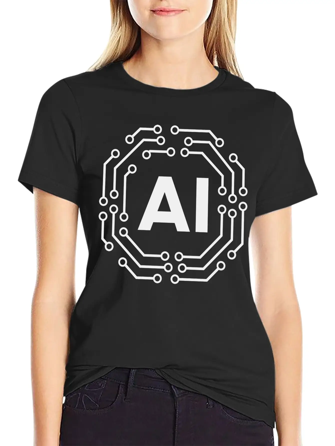 Artificial Intelligence Icon Badge AI Icon Badge Stylish Everyday T-Shirt – Unisex Basic Cotton Tee