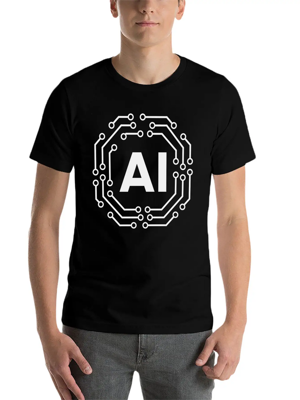 Artificial Intelligence Icon Badge AI Icon Badge Stylish Everyday T-Shirt – Unisex Basic Cotton Tee