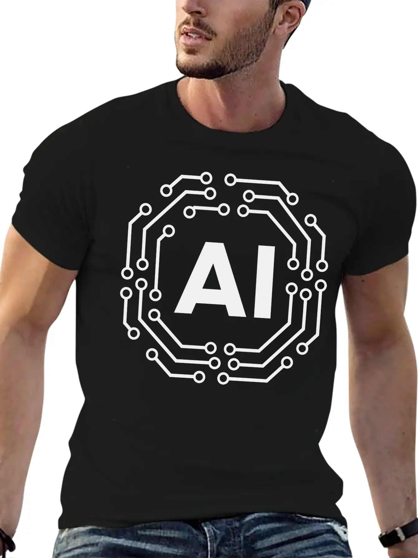 Artificial Intelligence Icon Badge AI Icon Badge Stylish Everyday T-Shirt – Unisex Basic Cotton Tee