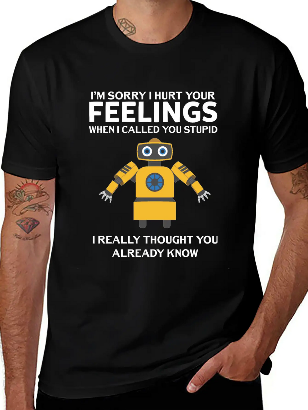 Artificial Intelligence Robot Hurt Feelings Stupid Breathable Soft Cotton T-Shirt – Timeless Casual Look