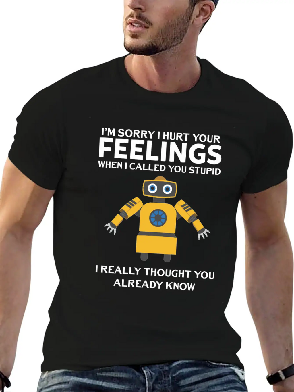 Artificial Intelligence Robot Hurt Feelings Stupid Breathable Soft Cotton T-Shirt – Timeless Casual Look