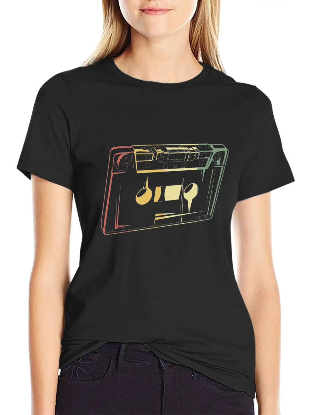 Artistic Retro Mixtape Vintage Cassette Tape 80s Relaxed Everyday Tee – Lightweight And Durable Cotton