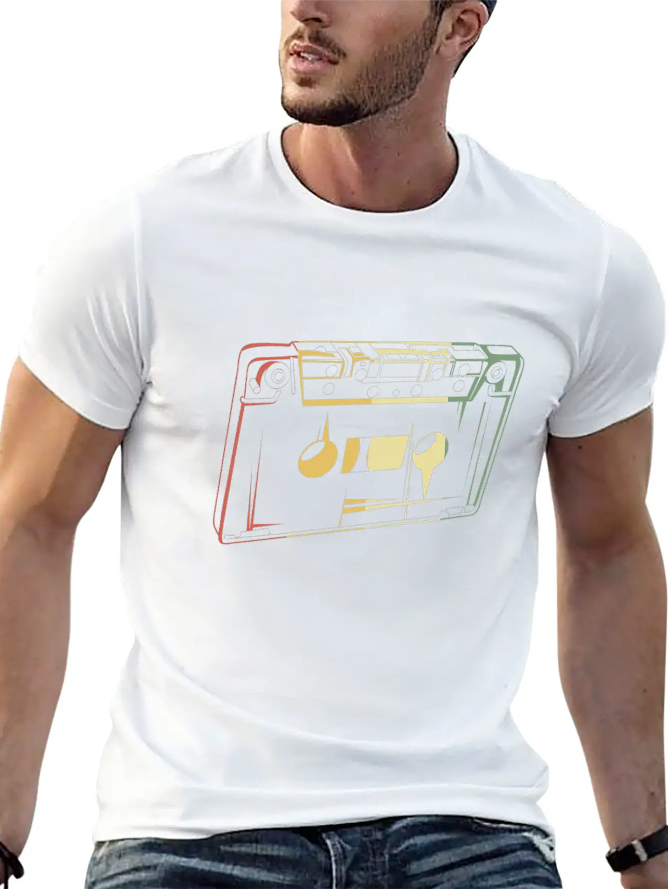 Artistic Retro Mixtape Vintage Cassette Tape 80s Relaxed Everyday Tee – Lightweight And Durable Cotton