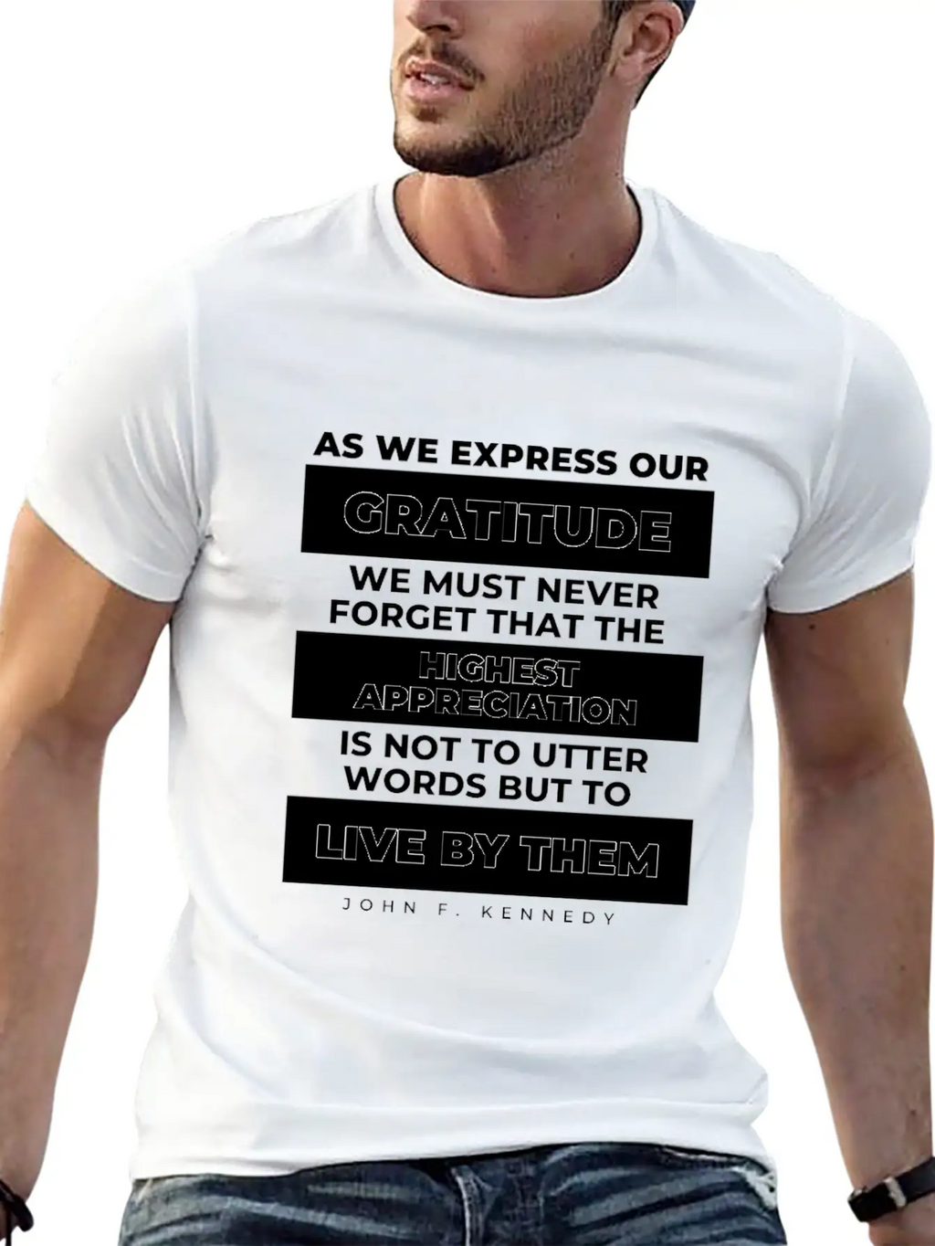 As We Express Our Gratitude JFK Quote Patriot Classic Cotton Tee – Unisex Comfort For Any Season