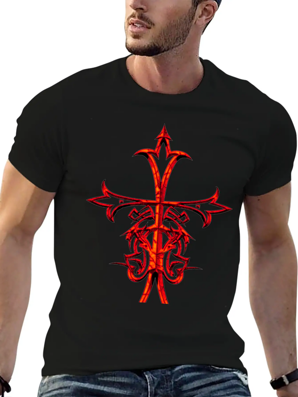 ASIAN RENAISSANCE CROSS RUSTIC Breathable Graphic T-Shirt – Perfect For Casual Days
