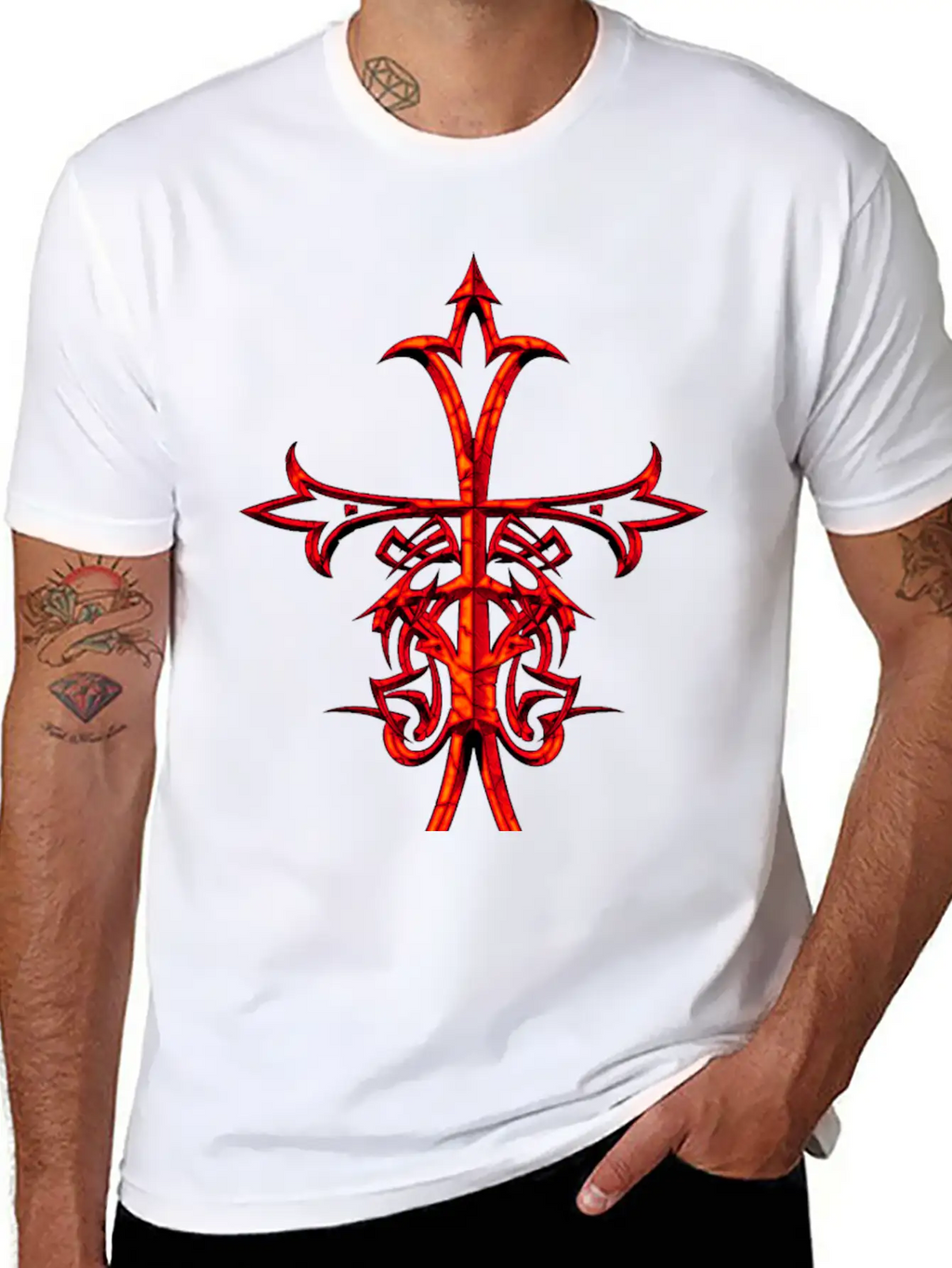 ASIAN RENAISSANCE CROSS RUSTIC Breathable Graphic T-Shirt – Perfect For Casual Days