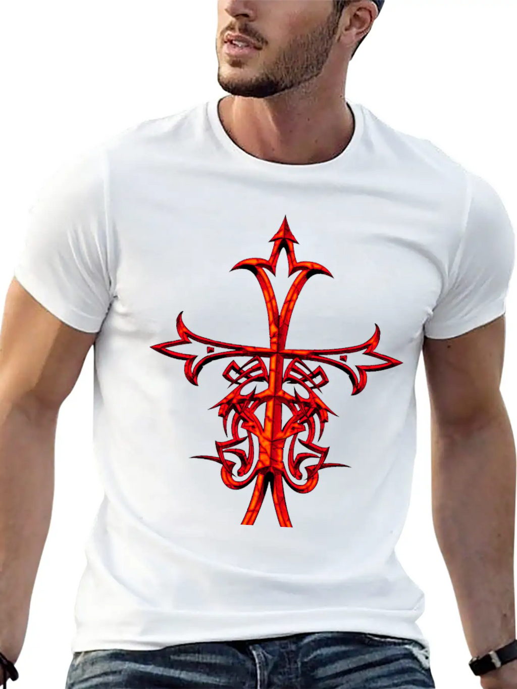ASIAN RENAISSANCE CROSS RUSTIC Breathable Graphic T-Shirt – Perfect For Casual Days
