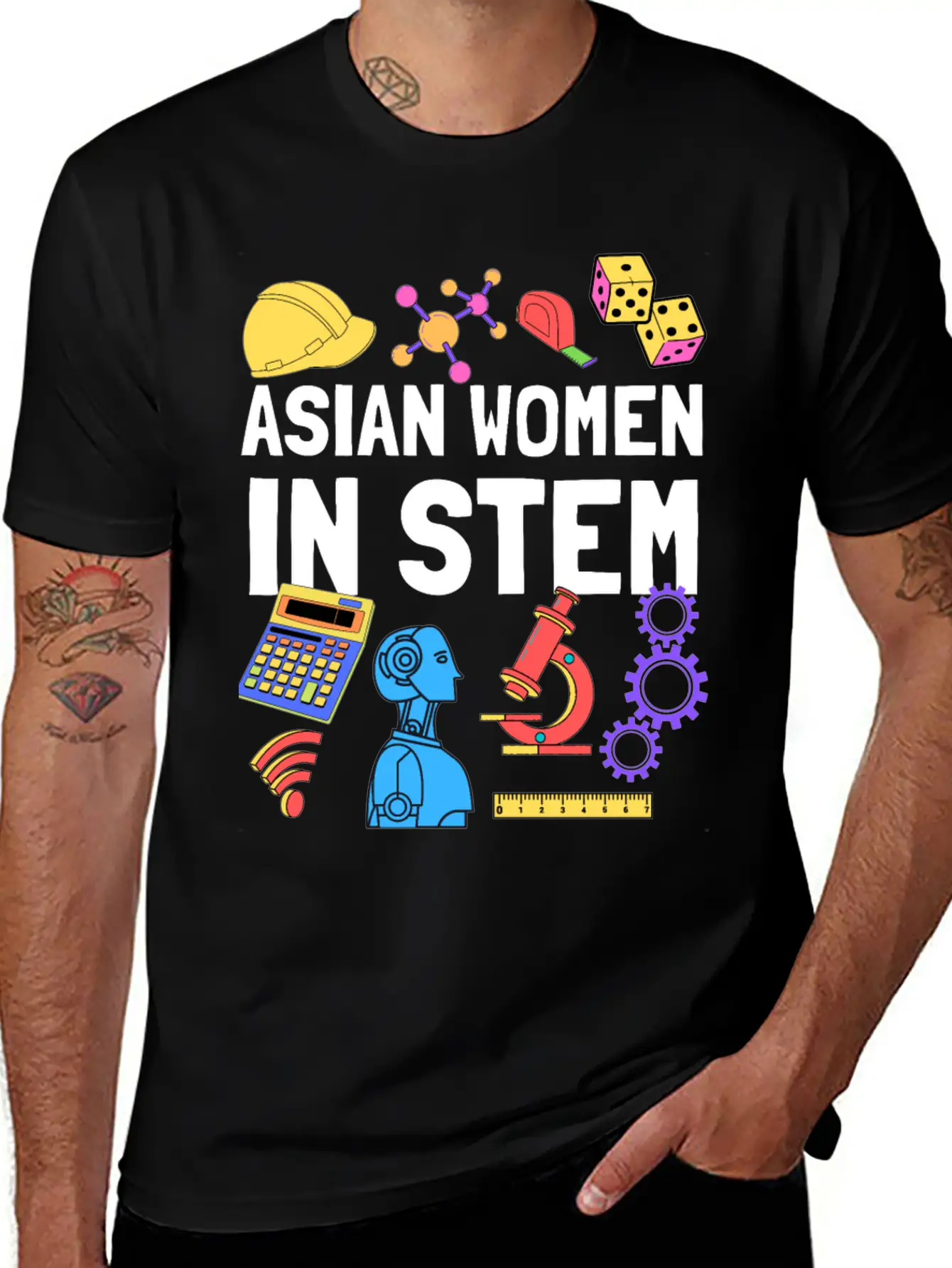 Asian Women In STEM Steminist Student Teacher Relaxed Everyday Tee – Lightweight And Durable Cotton