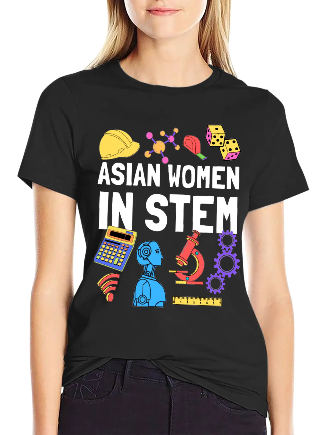 Asian Women In STEM Steminist Student Teacher Relaxed Everyday Tee – Lightweight And Durable Cotton