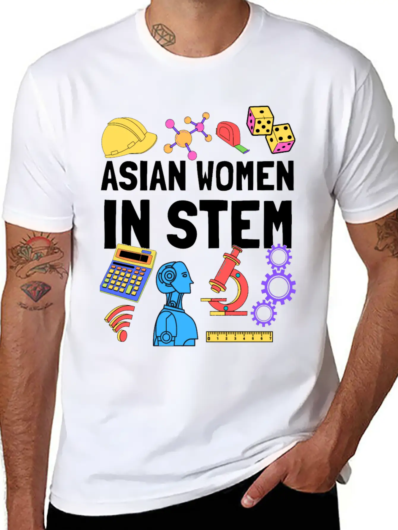 Asian Women In STEM Steminist Student Teacher Relaxed Everyday Tee – Lightweight And Durable Cotton