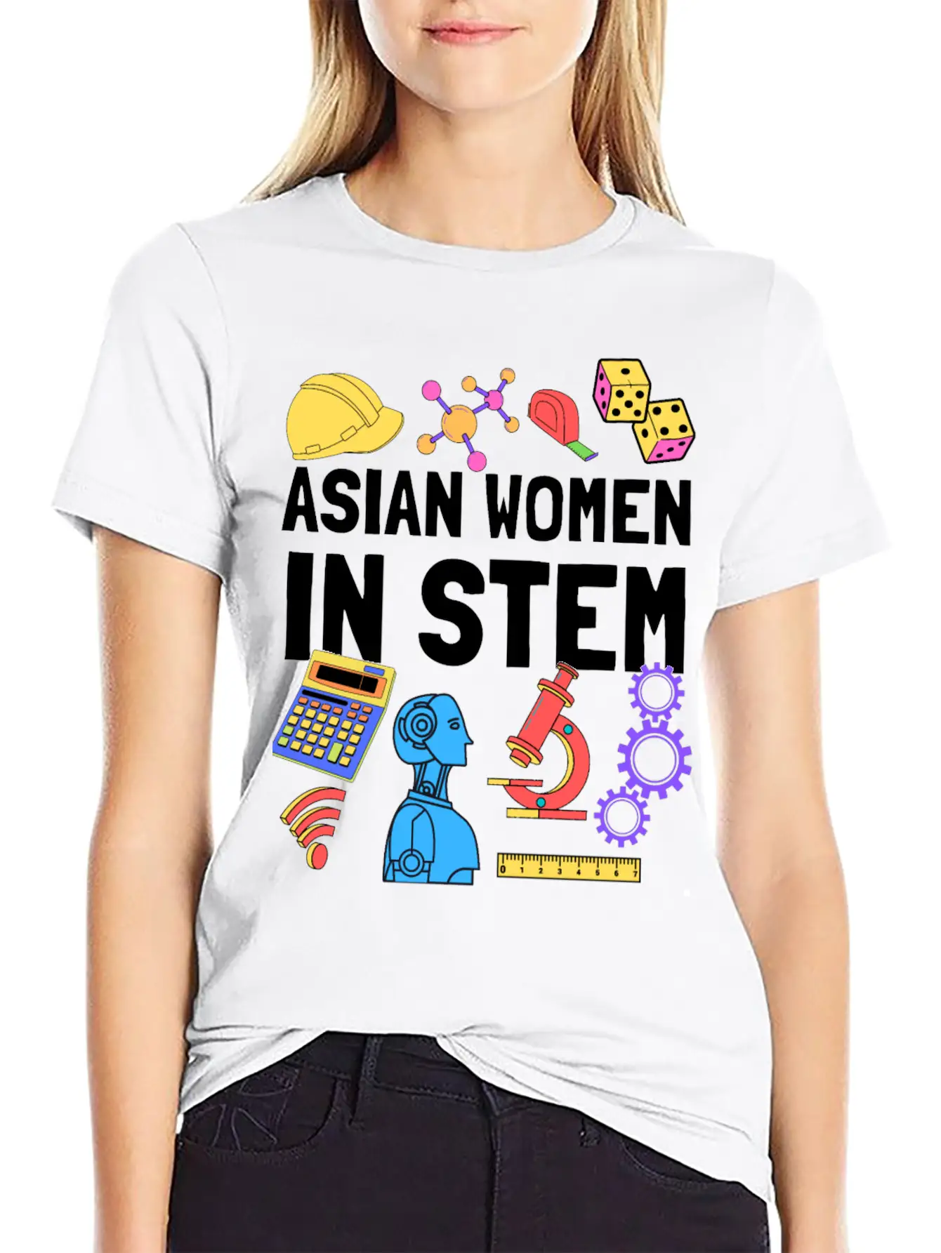 Asian Women In STEM Steminist Student Teacher Relaxed Everyday Tee – Lightweight And Durable Cotton