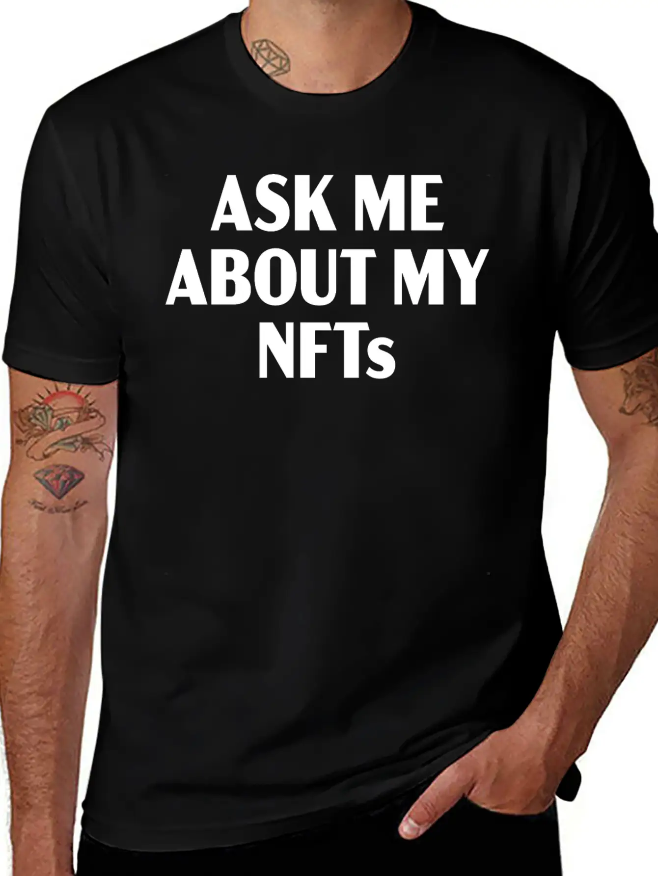 Ask Me About My NFTs Crypto Artists And Collectors Classic Cotton Tee – Unisex Comfort For Any Season