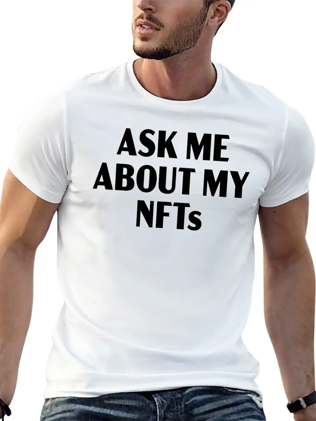 Ask Me About My NFTs Crypto Artists And Collectors Classic Cotton Tee – Unisex Comfort For Any Season