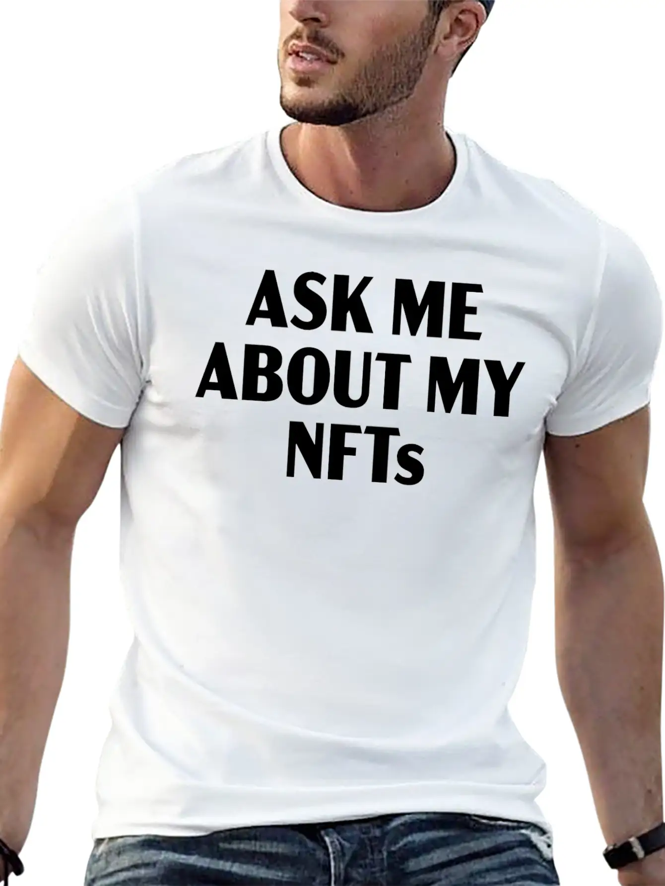 Ask Me About My NFTs Crypto Artists And Collectors Classic Cotton Tee – Unisex Comfort For Any Season
