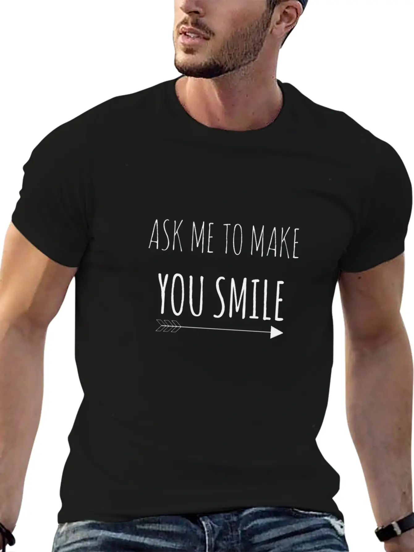 Ask Me To Make You Smile Classic Cotton Tee – Unisex Comfort For Any Season