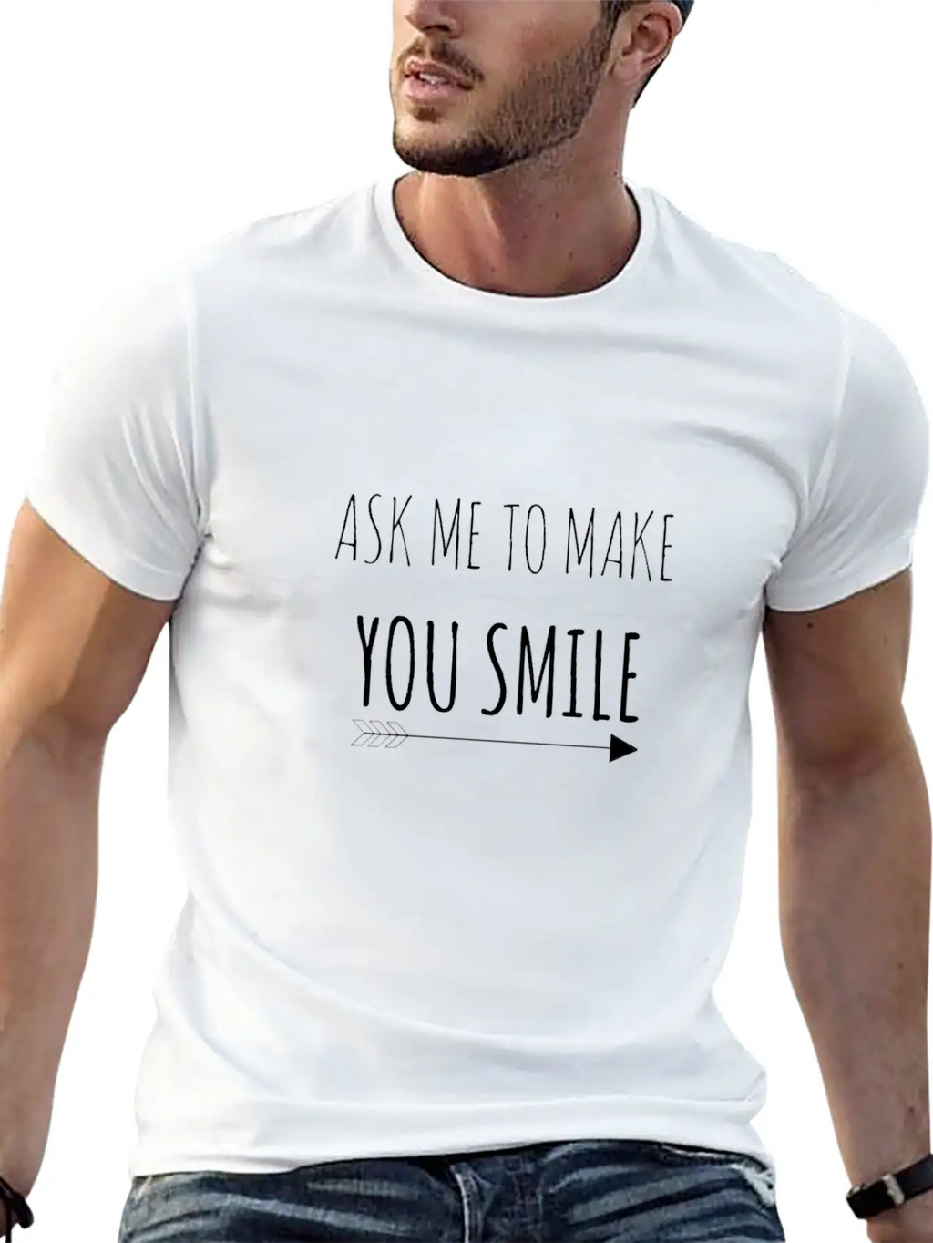 Ask Me To Make You Smile Classic Cotton Tee – Unisex Comfort For Any Season