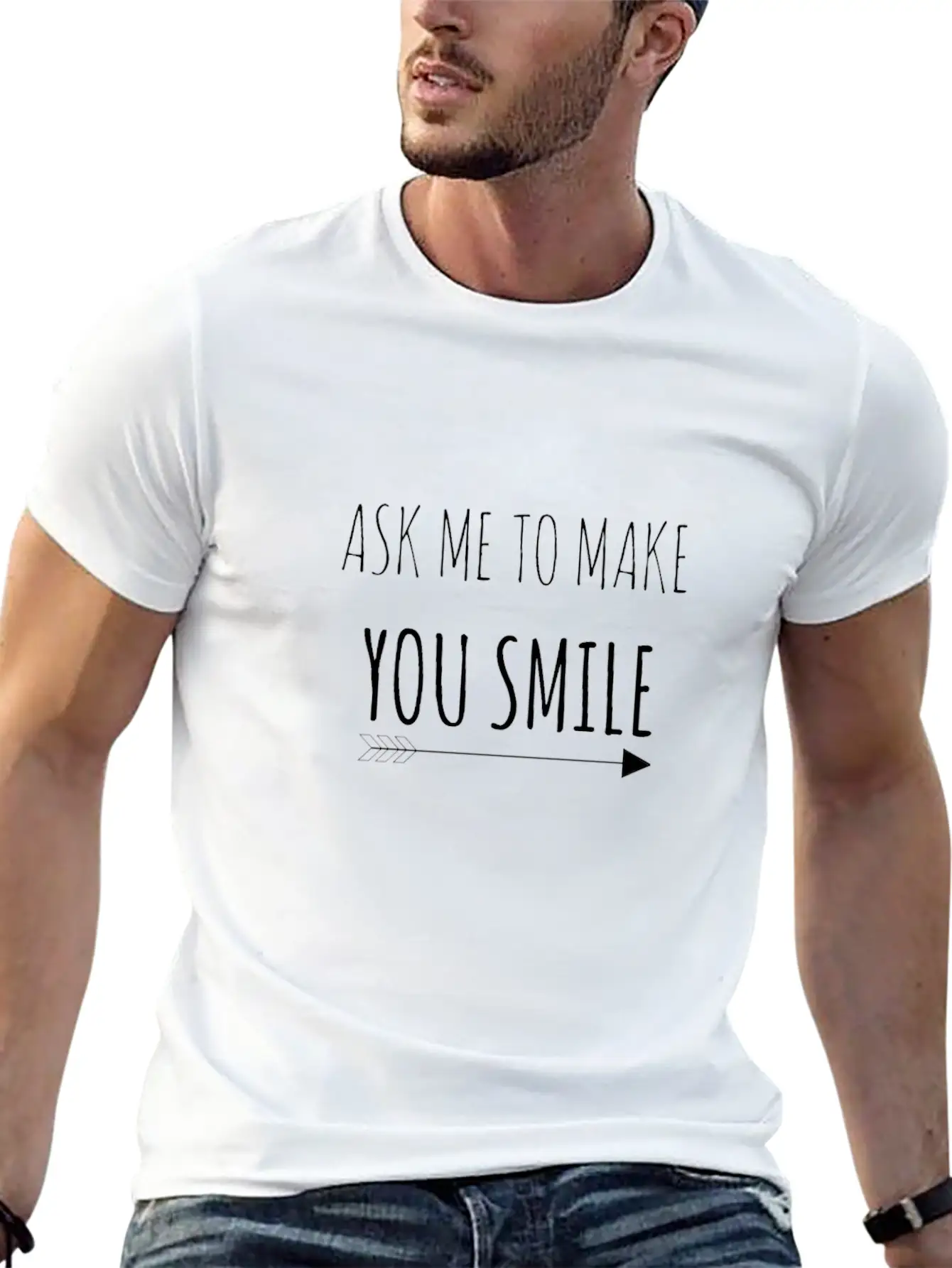 Ask Me To Make You Smile Classic Cotton Tee – Unisex Comfort For Any Season
