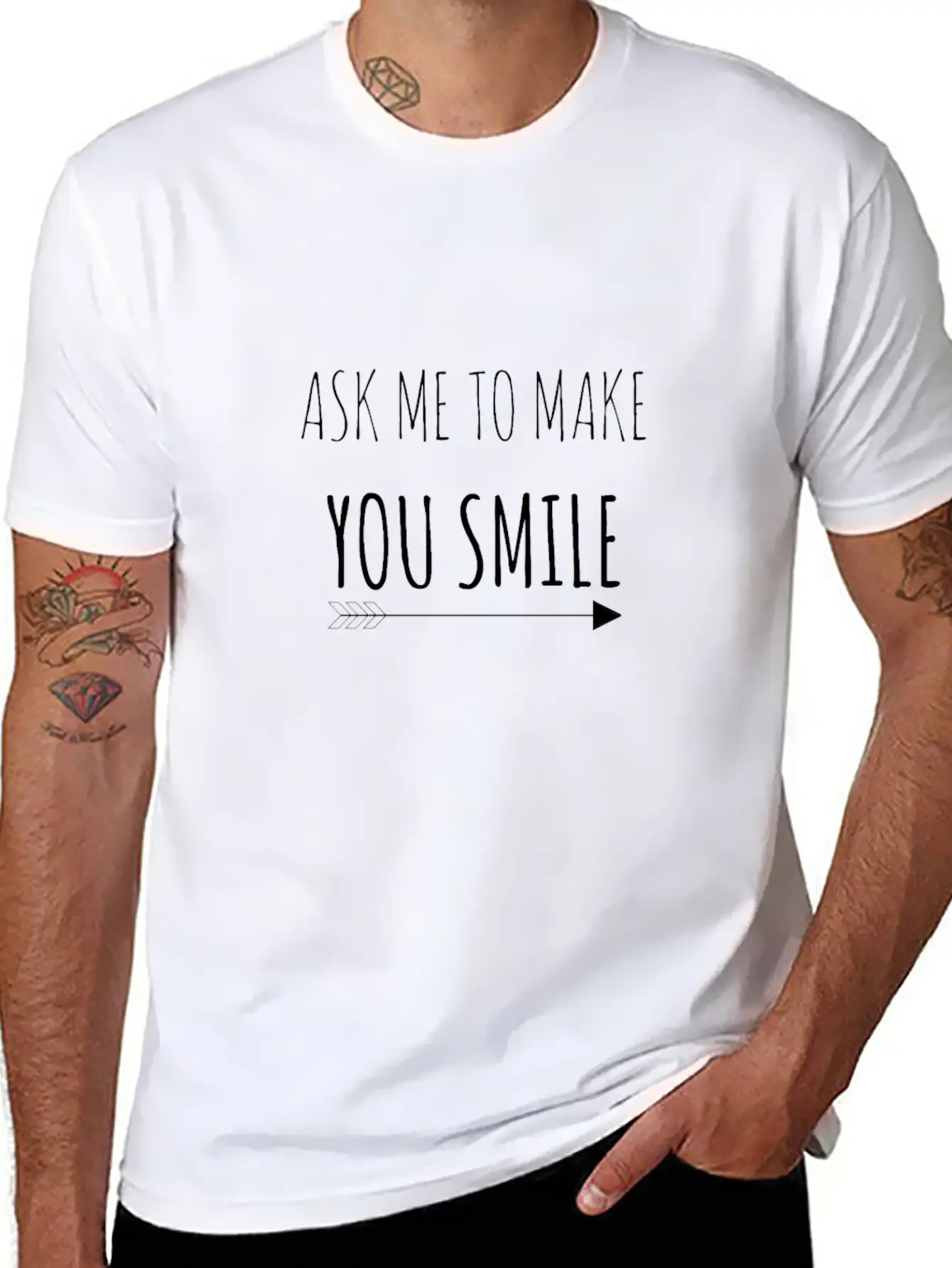 Ask Me To Make You Smile Classic Cotton Tee – Unisex Comfort For Any Season