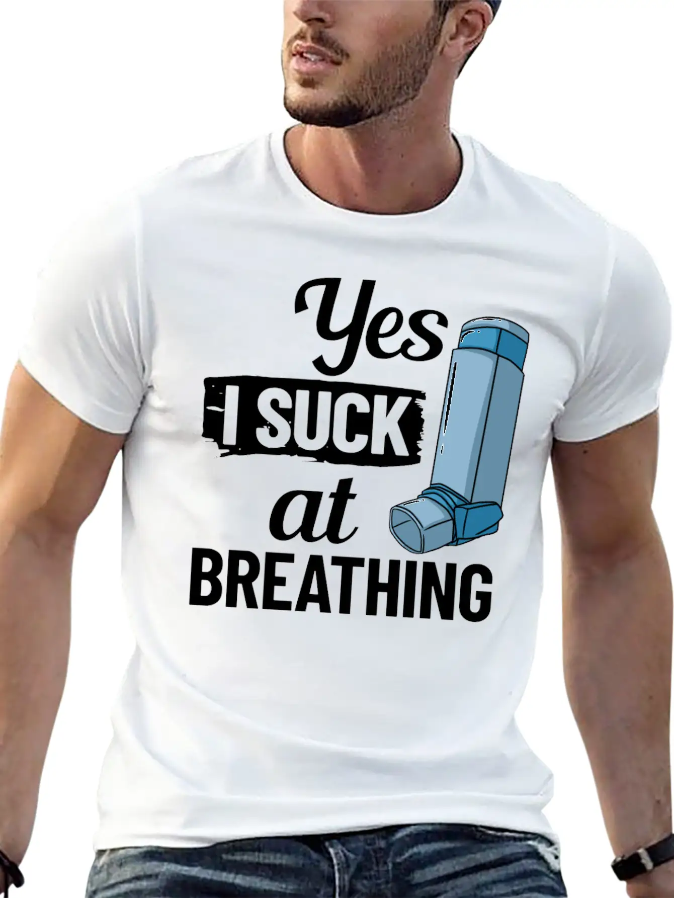 Asthma Inhaler Pump Medicine Treatment Asthmatic Essential Cotton Tee For Daily Outfits – Unisex Style