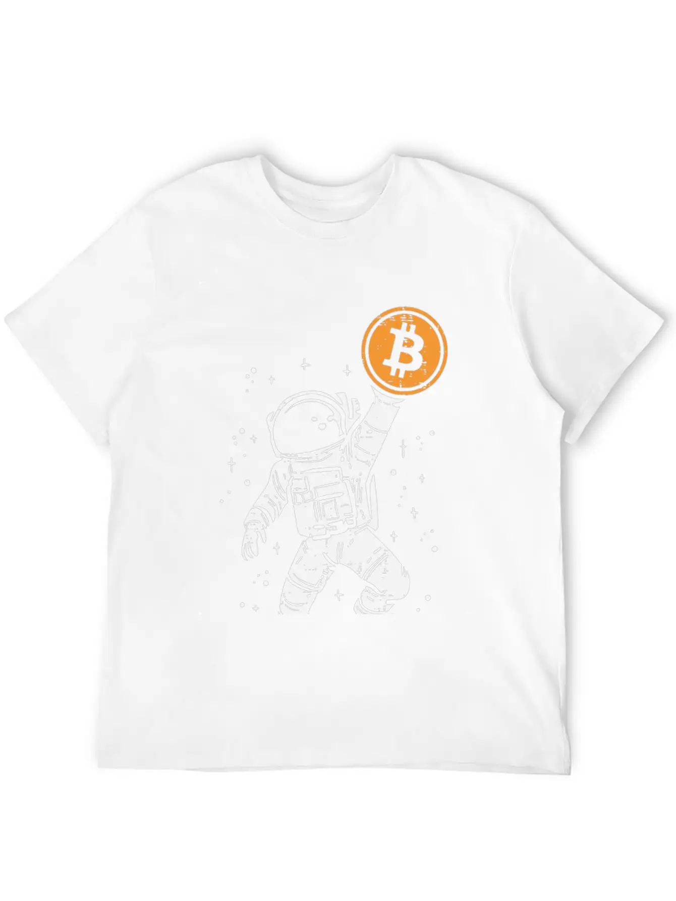 Astronaut Bitcoin Moon Funny Crypto Cryptocurrency Essential Cotton Tee For Daily Outfits – Unisex Style