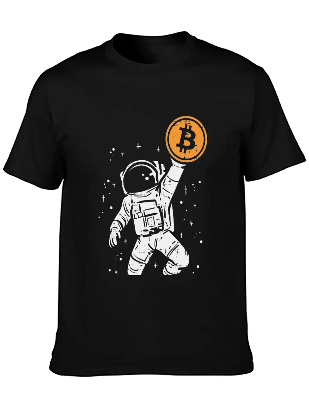 Astronaut Bitcoin Moon Funny Crypto Cryptocurrency Essential Cotton Tee For Daily Outfits – Unisex Style