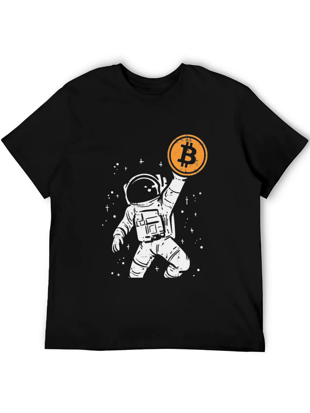 Astronaut Bitcoin Moon Funny Crypto Cryptocurrency Essential Cotton Tee For Daily Outfits – Unisex Style