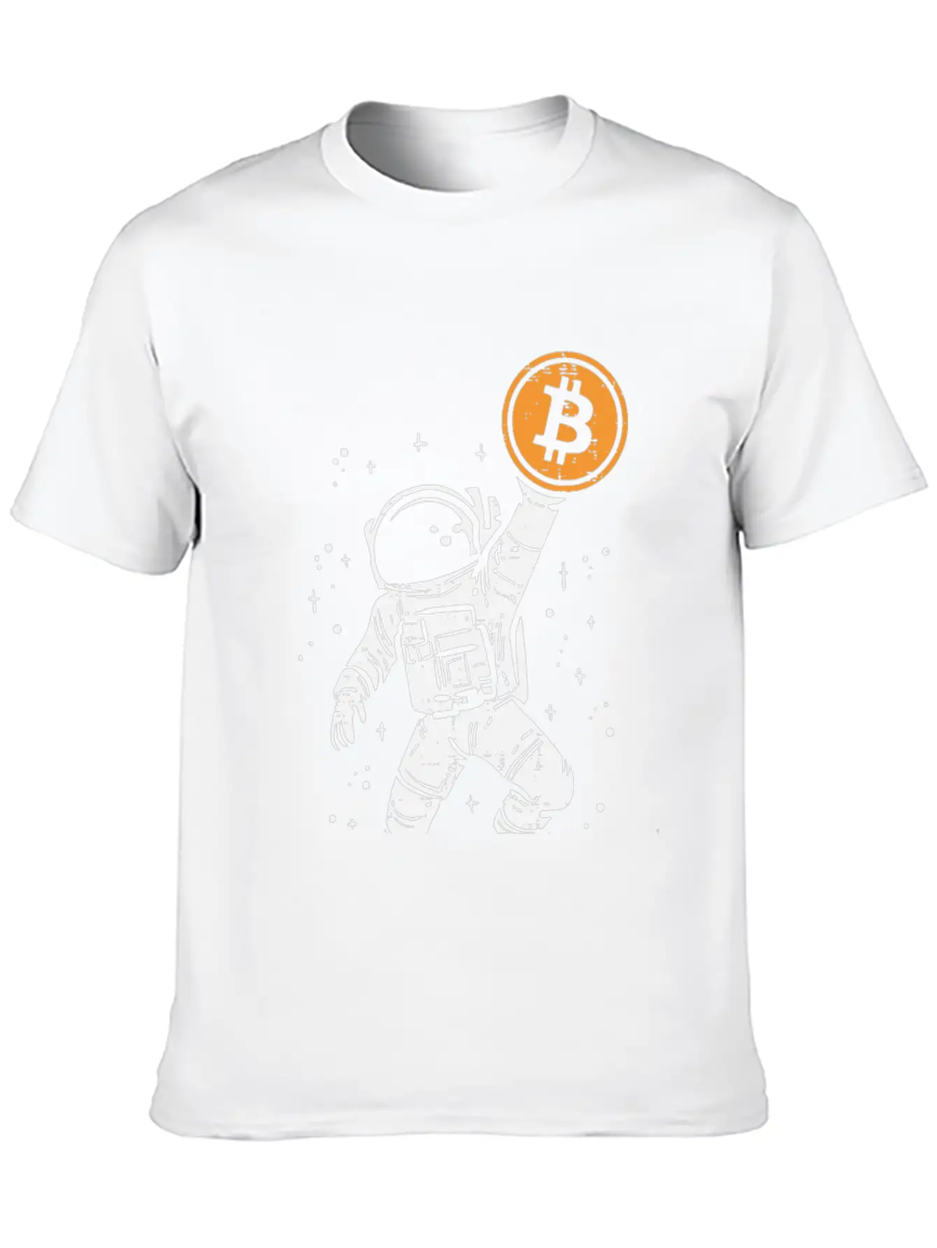 Astronaut Bitcoin Moon Funny Crypto Cryptocurrency Essential Cotton Tee For Daily Outfits – Unisex Style