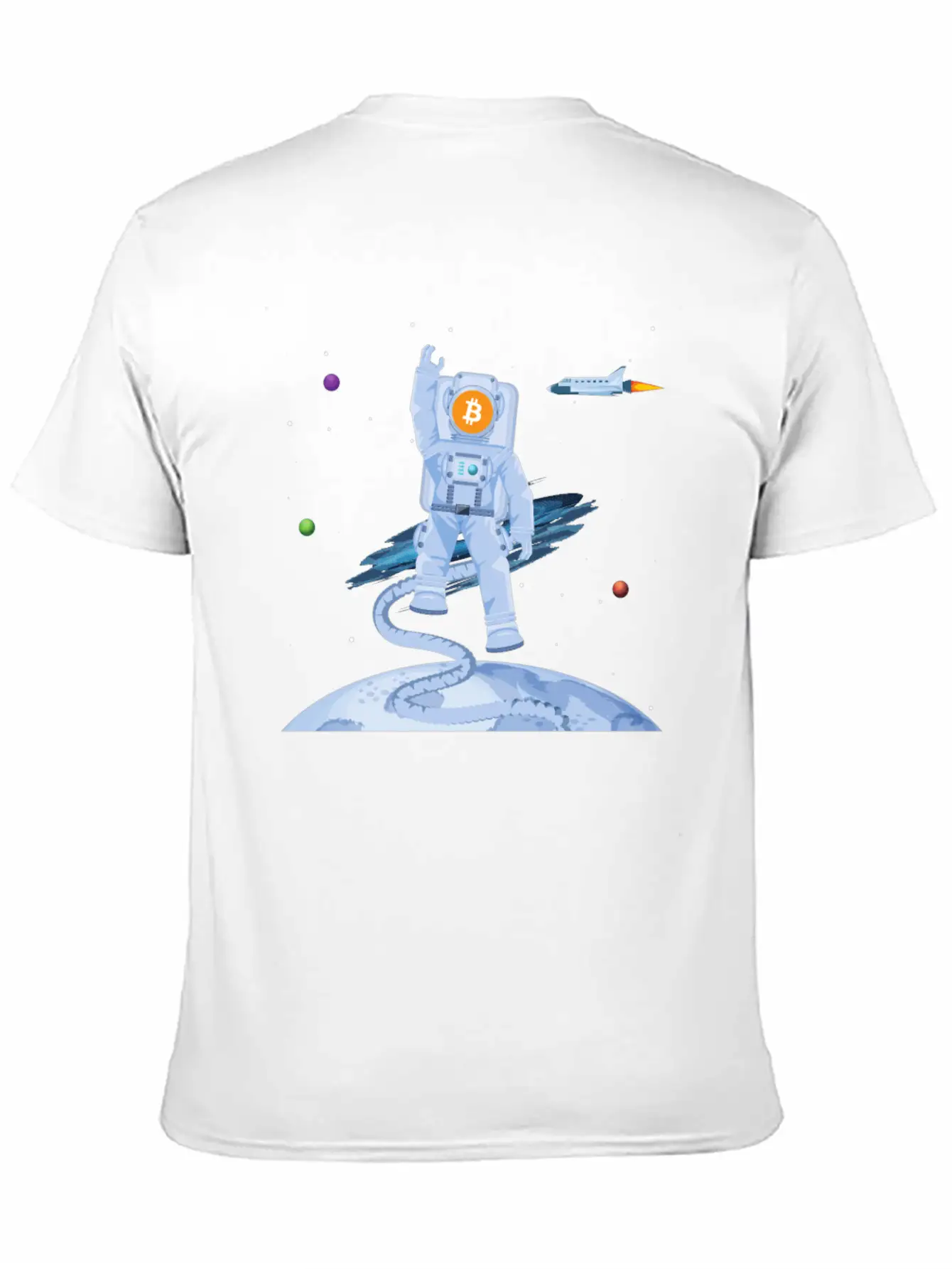 Astronaut BTC To The Moon Crypto Trader Bitcoin Timeless Short Sleeve Tee – Comfy And Minimalist Design