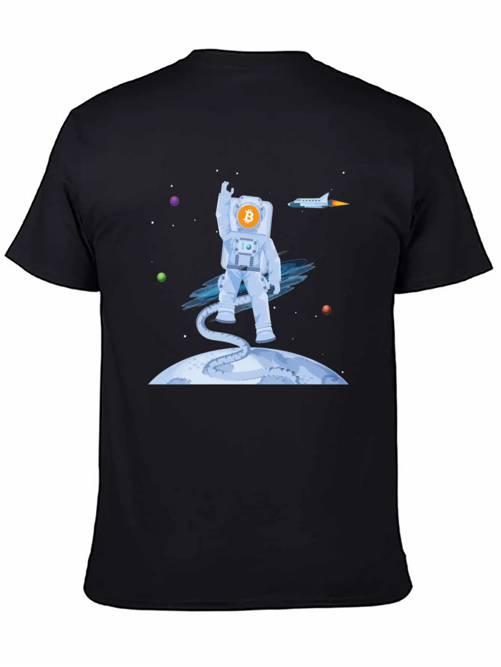 Astronaut BTC To The Moon Crypto Trader Bitcoin Timeless Short Sleeve Tee – Comfy And Minimalist Design