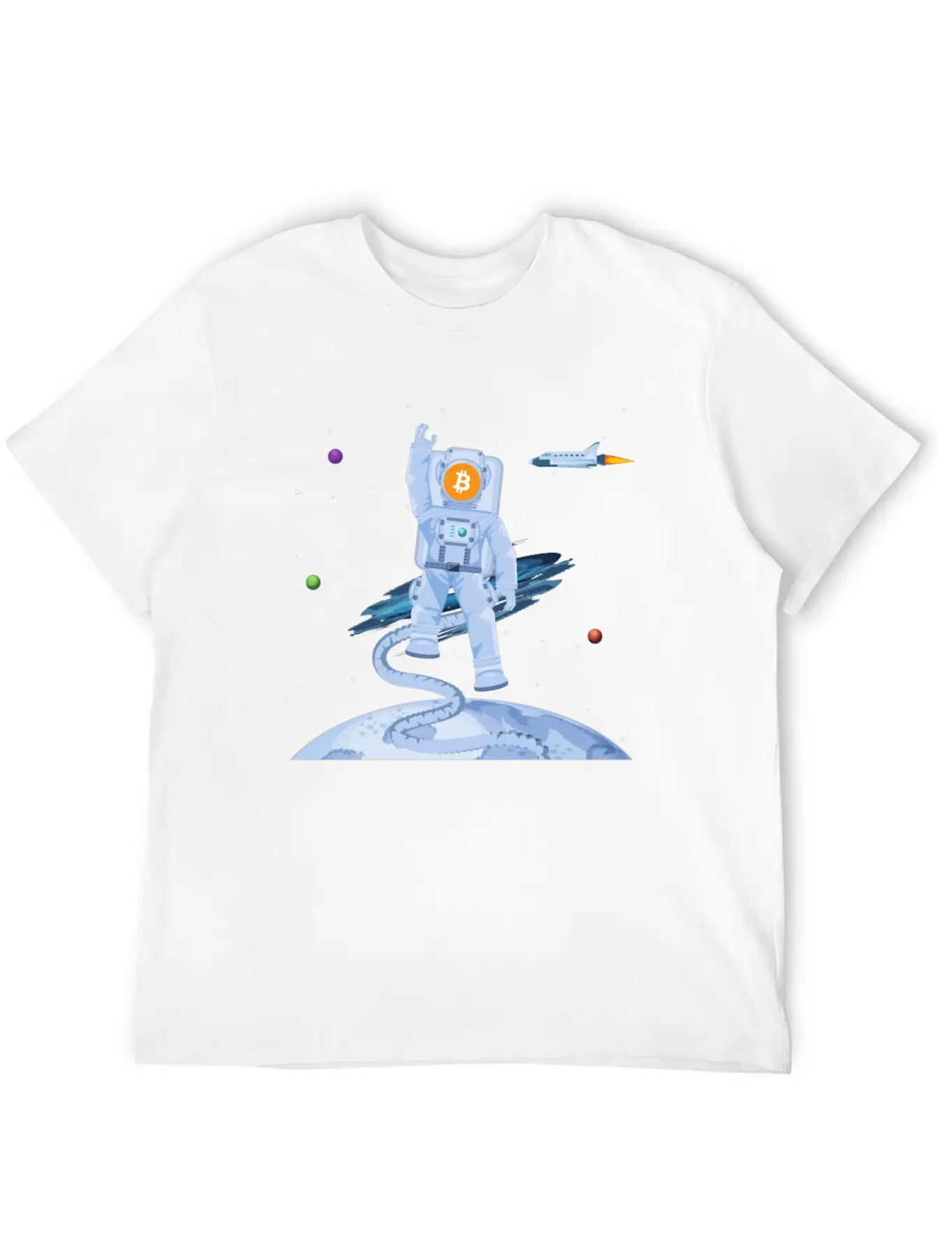 Astronaut BTC To The Moon Crypto Trader Bitcoin Timeless Short Sleeve Tee – Comfy And Minimalist Design