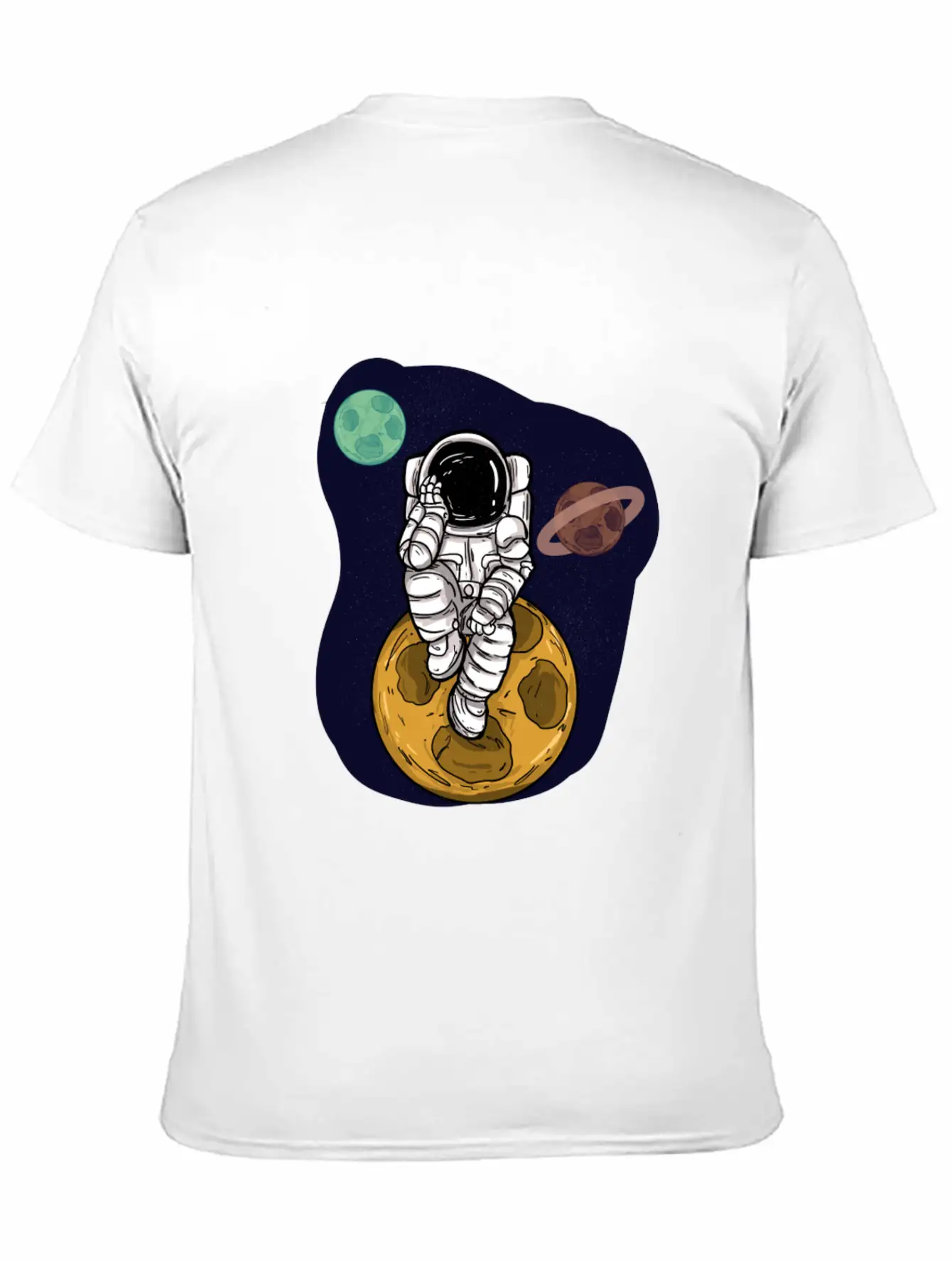 Astronaut Planets Moon Universe Basic Graphic T-Shirt – Daily Comfort In Soft Cotton