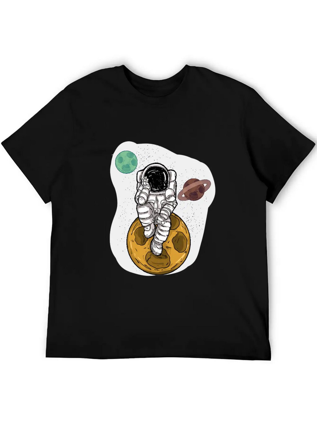 Astronaut Planets Moon Universe Basic Graphic T-Shirt – Daily Comfort In Soft Cotton