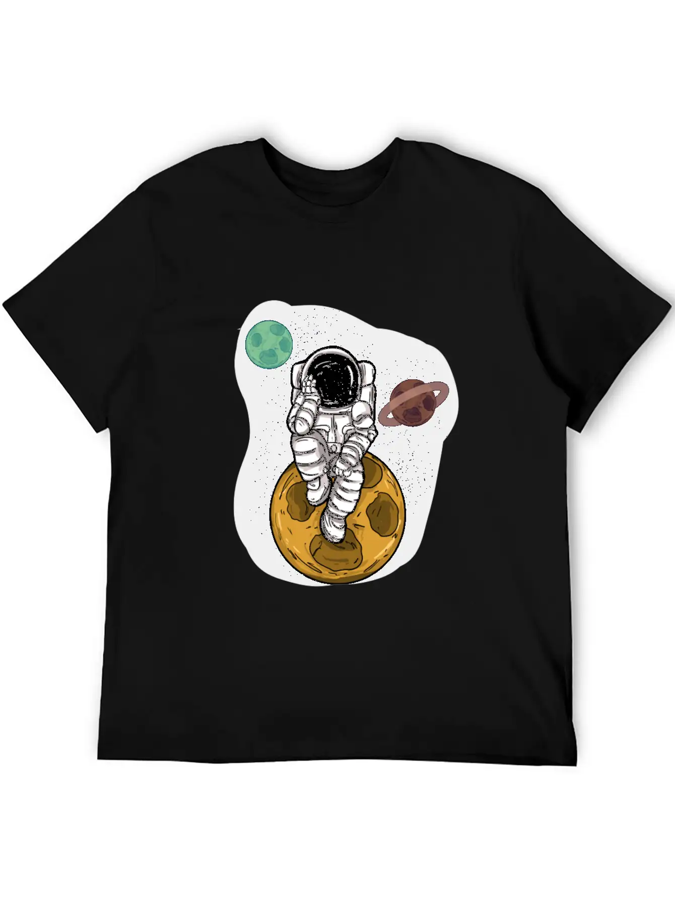 Astronaut Planets Moon Universe Basic Graphic T-Shirt – Daily Comfort In Soft Cotton