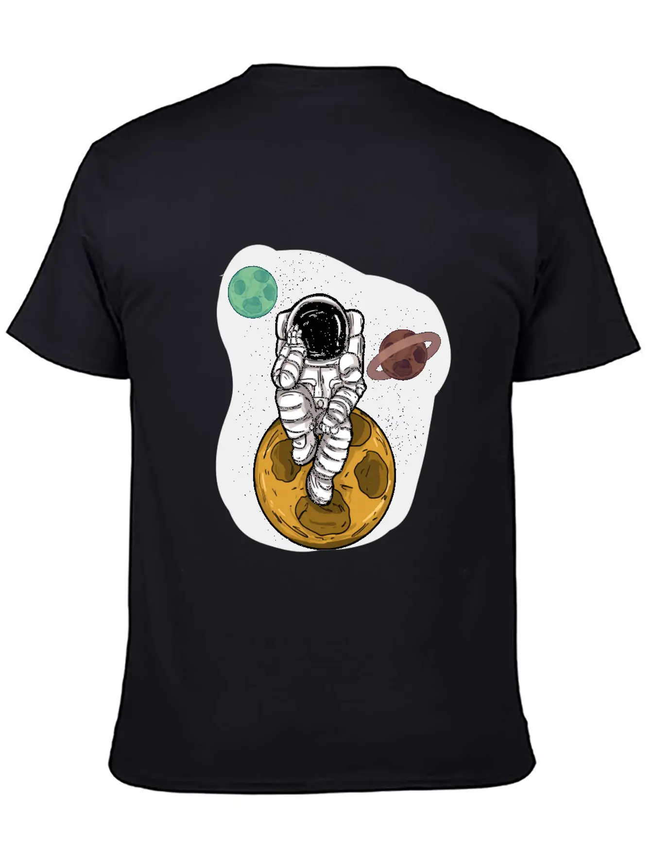Astronaut Planets Moon Universe Basic Graphic T-Shirt – Daily Comfort In Soft Cotton