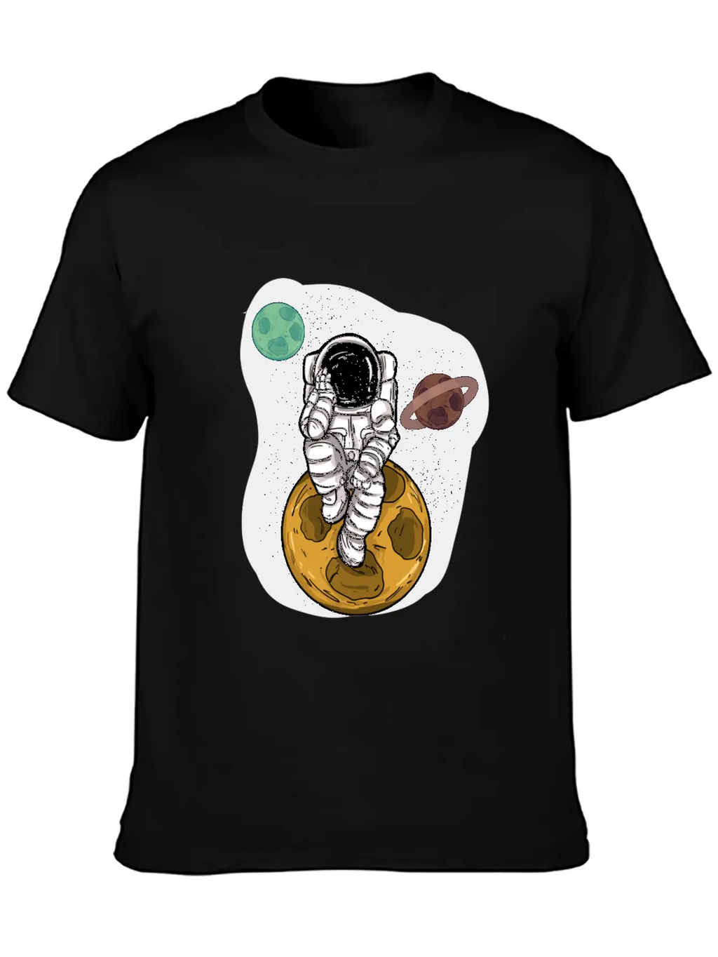 Astronaut Planets Moon Universe Basic Graphic T-Shirt – Daily Comfort In Soft Cotton