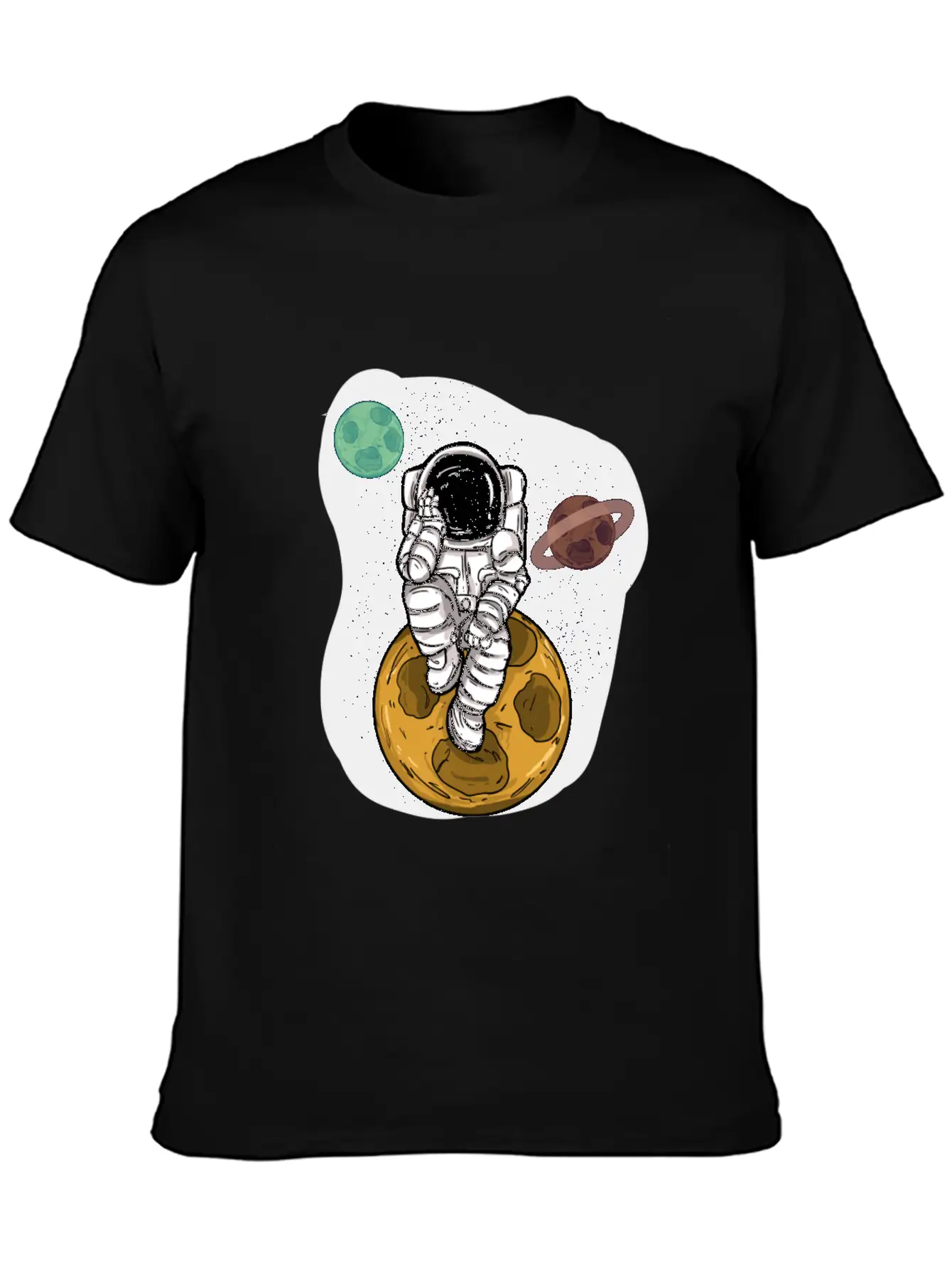 Astronaut Planets Moon Universe Basic Graphic T-Shirt – Daily Comfort In Soft Cotton