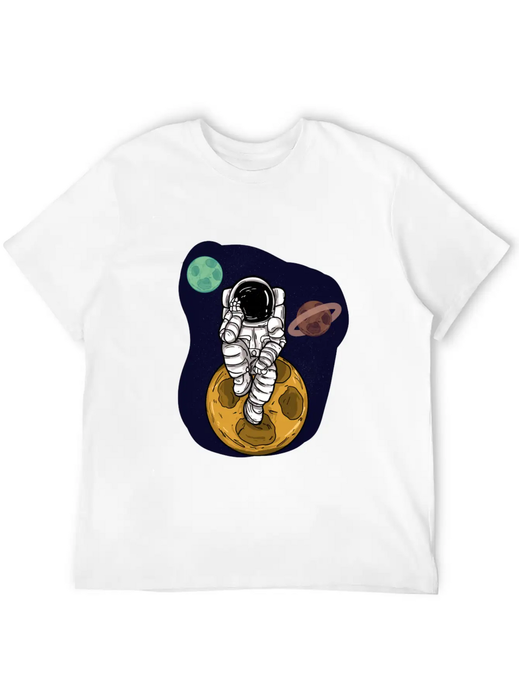 Astronaut Planets Moon Universe Basic Graphic T-Shirt – Daily Comfort In Soft Cotton