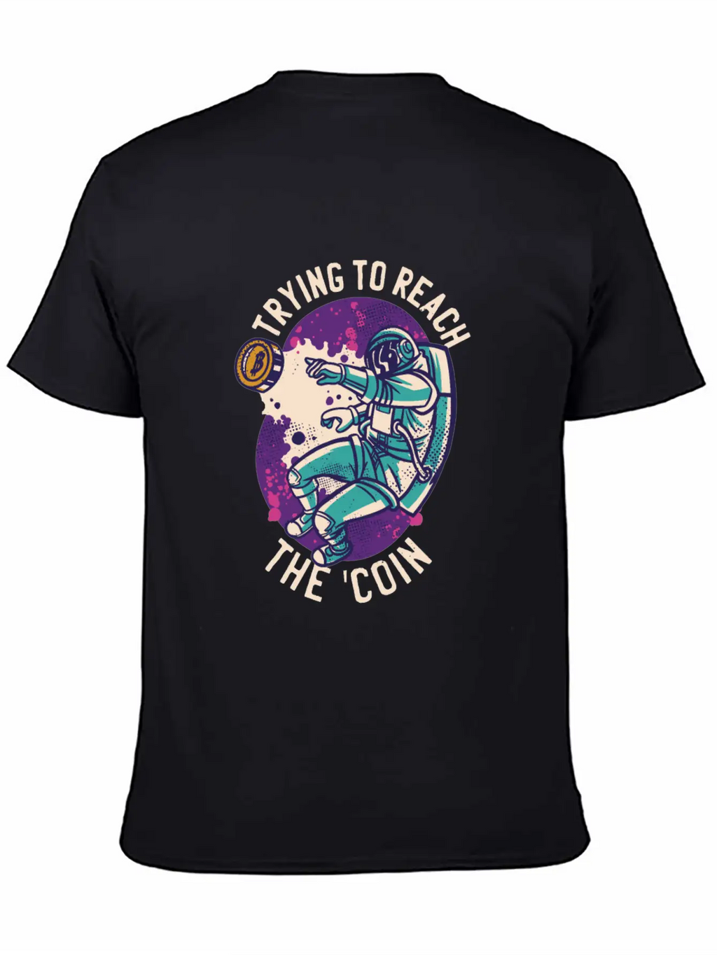 Astronaut Reaching The Bitcoin Relaxed Everyday Tee – Lightweight And Durable Cotton