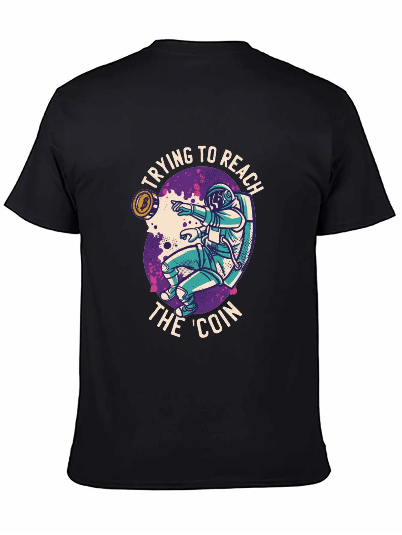 Astronaut Reaching The Bitcoin Relaxed Everyday Tee – Lightweight And Durable Cotton