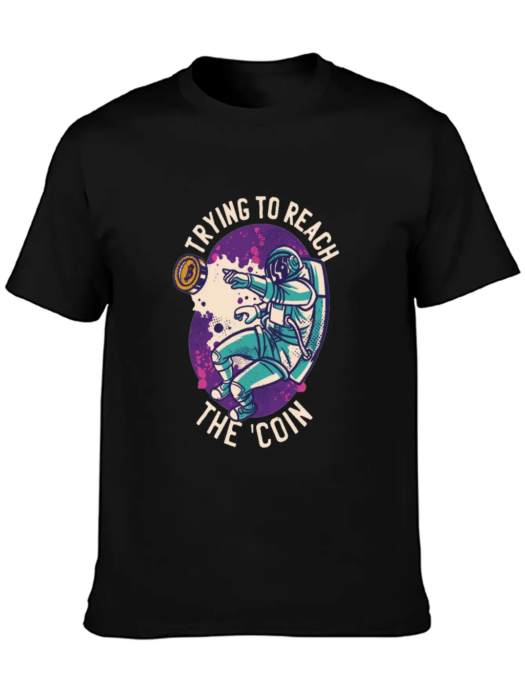 Astronaut Reaching The Bitcoin Relaxed Everyday Tee – Lightweight And Durable Cotton