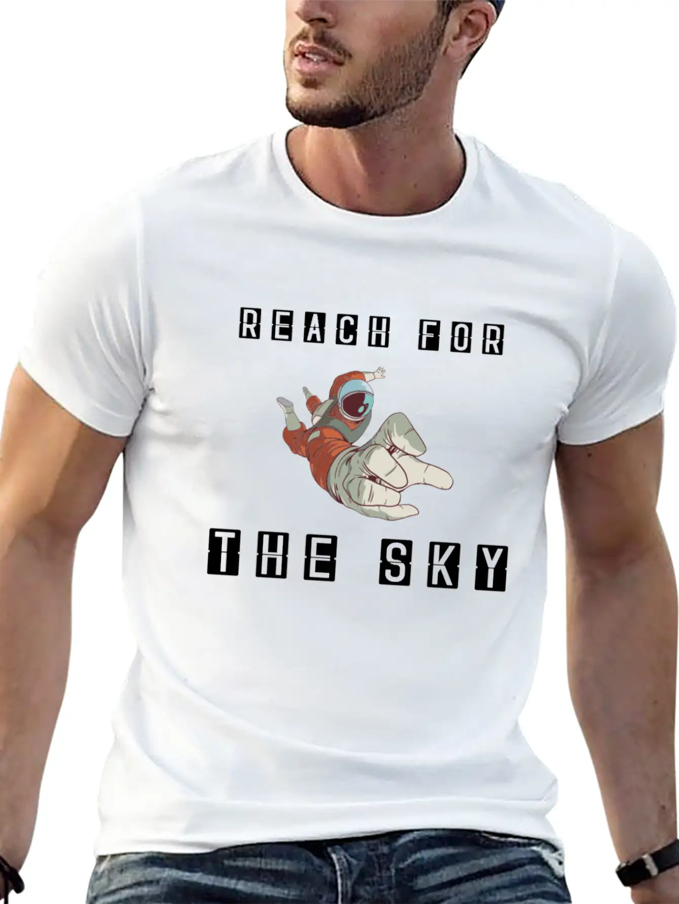 Astronaut / Space : Reach For The Sky Unisex Casual T-Shirt – Clean Design For Daily Comfort