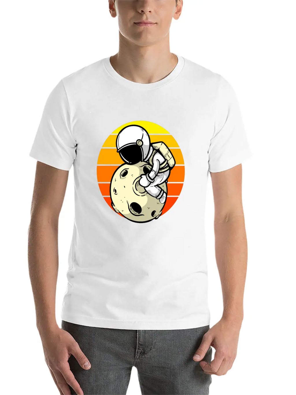 Astronaut Sunset Planet Classic Cotton Tee – Unisex Comfort For Any Season